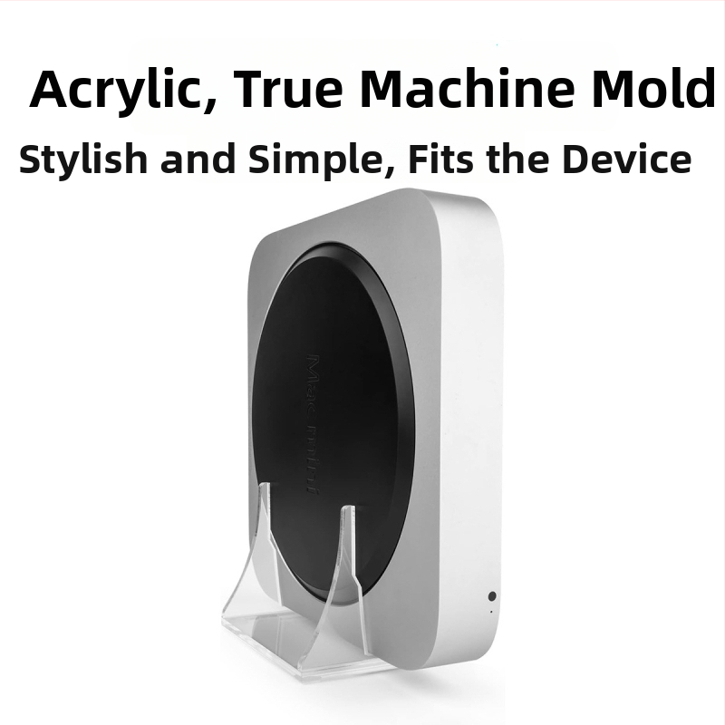 Akrylový stolný stojan pre Mac mini (2010–2020), smerovač a TV box, hmotnosť 120 g, obsahuje držiak a štyri protišmykové podložky