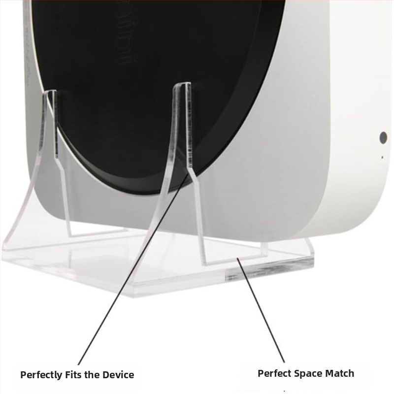 Akrylový stolný stojan pre Mac mini (2010–2020), smerovač a TV box, hmotnosť 120 g, obsahuje držiak a štyri protišmykové podložky