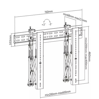 Peacemounts televíziótartó sík panelhez, hidegen hengerelt acélból, súly 10 kg
