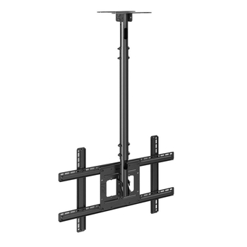 LCD TV mennyezeti tartó kinyúló magassággal, mozgó falra szerelhető tartó, mechanikus működtetés, vasból készült, teherbírás 15 kg felett