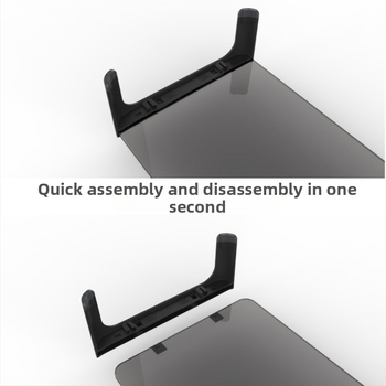 Stojan z kaleného skla pre monitor s regálom na uloženie na stole, model SY-MS06DB, mechanické ovládanie, napájací kábel a adaptér sú súčasťou