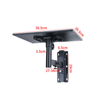 Projektor falra szerelhető tartóval és polccal — hidegen hengerelt acélból, kiegészítő TV-polcra
