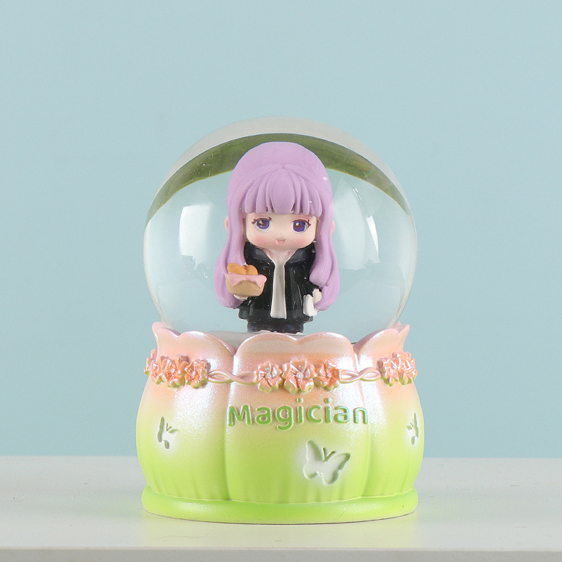 Karikatúra-stílusú zenélő doboz figurka, gyantából és műanyagból készül, szülinapi és bulis ajándék