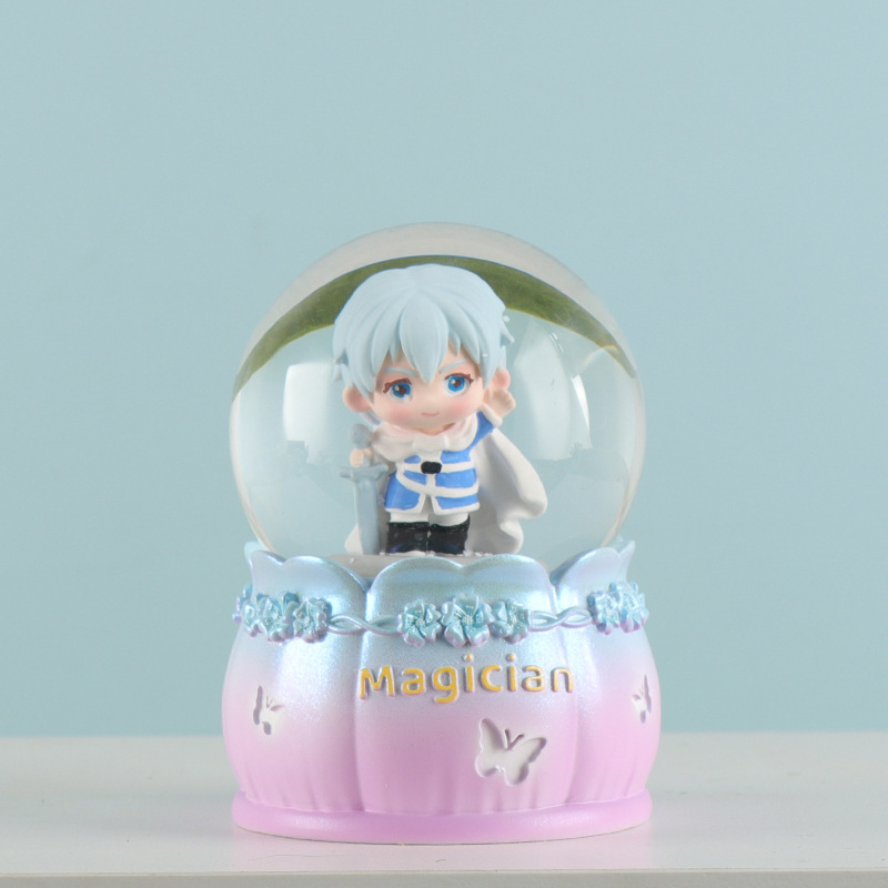 Karikatúra-stílusú zenélő doboz figurka, gyantából és műanyagból készül, szülinapi és bulis ajándék