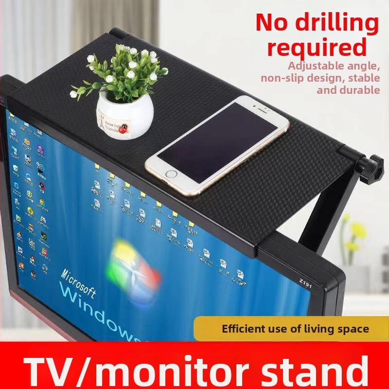 Polica iznad televizora/monitorja za set-top kutiju i usmjerivač, bez bušenja, bežično skladištenje