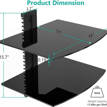 Star Fulcrum Držiak na DVD a set-top box s dvojitou sklenenou policou (mechanické ovládanie)