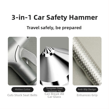 Cioc de siguranță pentru mașină, unealtă de evadare multifuncțională, cioc de spargere geam auto, ABS + tungsten steel, greutate 187 g, origine Zhejiang, Ming che zhi bao