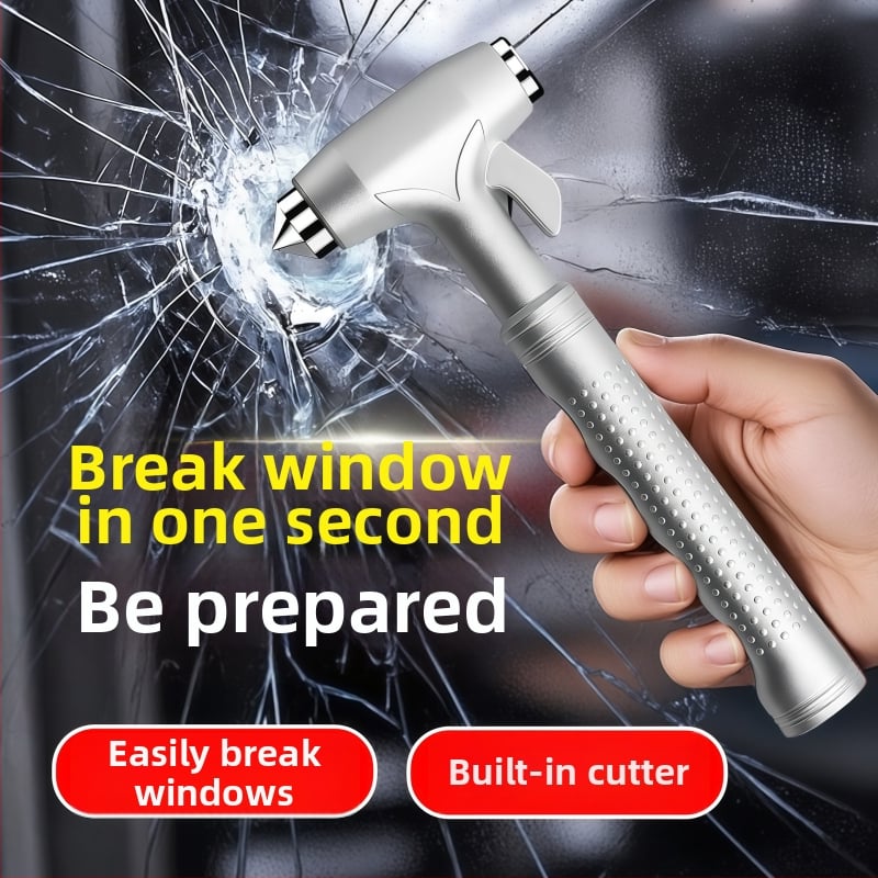 Cioc de siguranță pentru mașină, unealtă de evadare multifuncțională, cioc de spargere geam auto, ABS + tungsten steel, greutate 187 g, origine Zhejiang, Ming che zhi bao