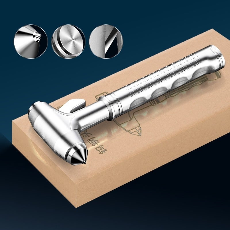 Cioc de siguranță pentru mașină, unealtă de evadare multifuncțională, cioc de spargere geam auto, ABS + tungsten steel, greutate 187 g, origine Zhejiang, Ming che zhi bao