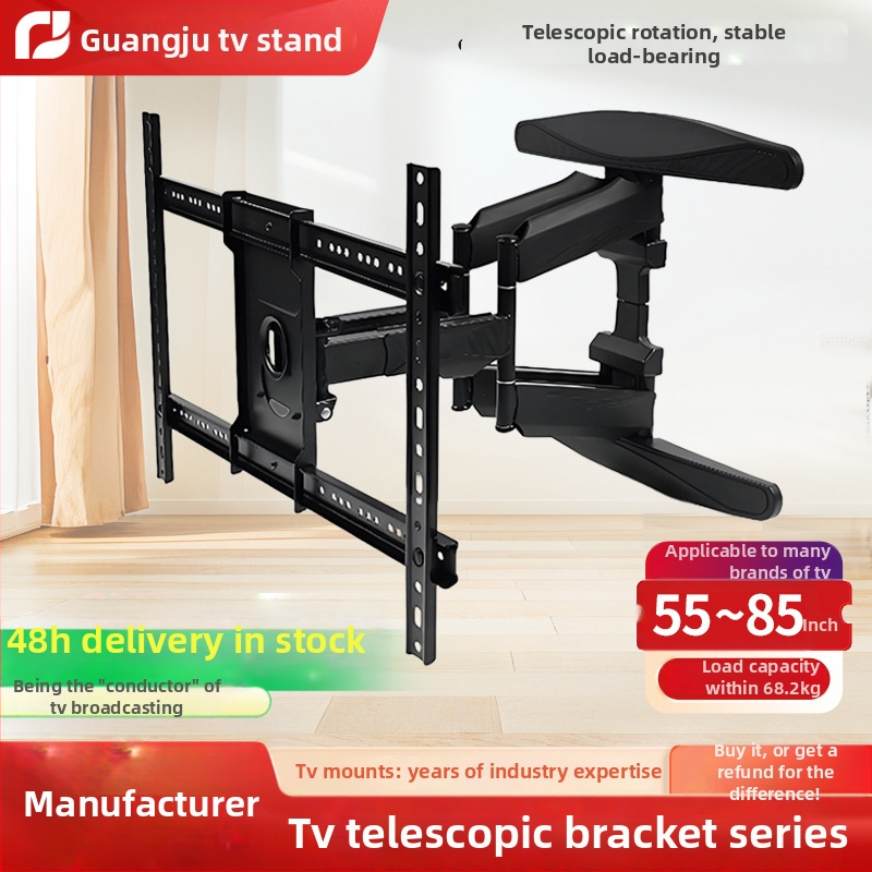 Držač za televizor s rotirajućim teleskopskim ramom, čelični, kompatibilan s pametnim TV-om, težina 6 kg