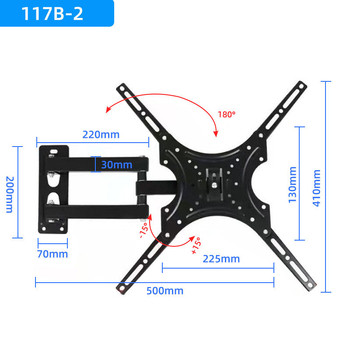 Prilagođeni držač za televizor s teleskopskim zidnim nosačem — mehaničko upravljanje, metalna konstrukcija, model Customized-117b/117b-2, nosivost iznad 15 kg