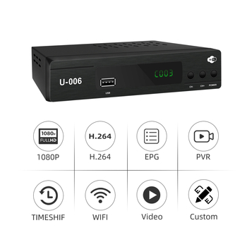 ISDB-T set-top box cu HDD încorporat de 1TB, dual-core, 1080p, HDMI/USB/Wi-Fi, redă formate video ASF/AVI/VOB/MPEG/MP4