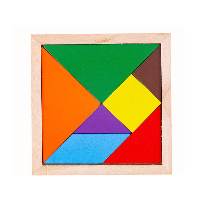 Drvena Tangram slagalica za djecu – trodimenzionalni puzzle, slaganje ilustracija i ploča, Meiyangyang, dob 4–6 godina