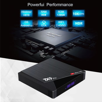 TX9 PRO Android TV Box — četverojezgreni Allwinner, 4K 3840x2160, 1GB RAM