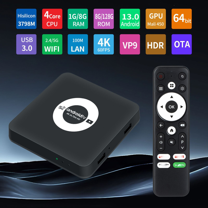 Android TV Box, četverojezgreni procesor, 1GB RAM, ugrađena flash memorija, HDMI/USB sučelje, 1080p