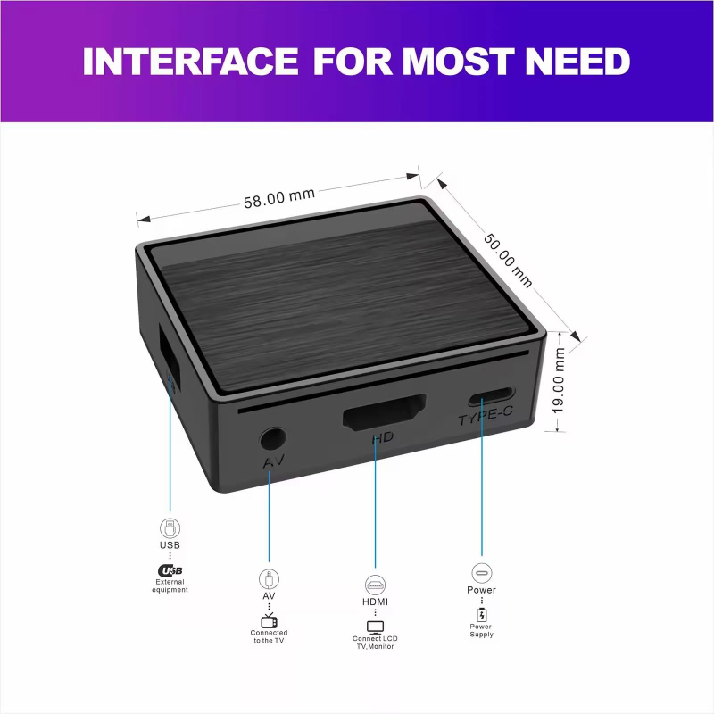 New Lemon Mini TV Box Quad-Core H618 Android 2GB RAM 1080p Screen Mirroring