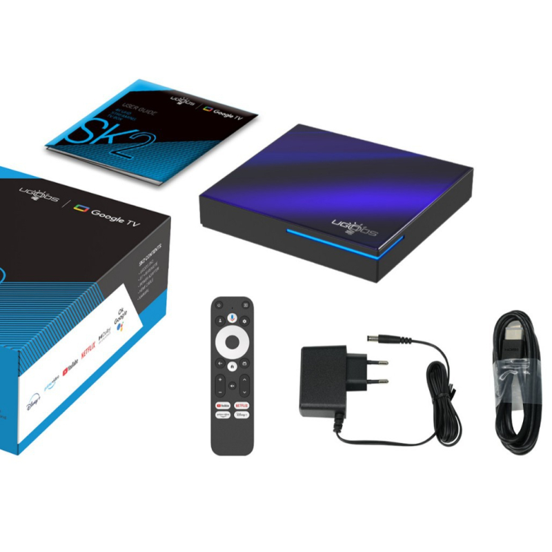 Mrežna set-top kutija s 4K izlazom, 4 GB RAM, 32 GB pohrane, HDMI sučelje, Bluetooth daljinski upravljač