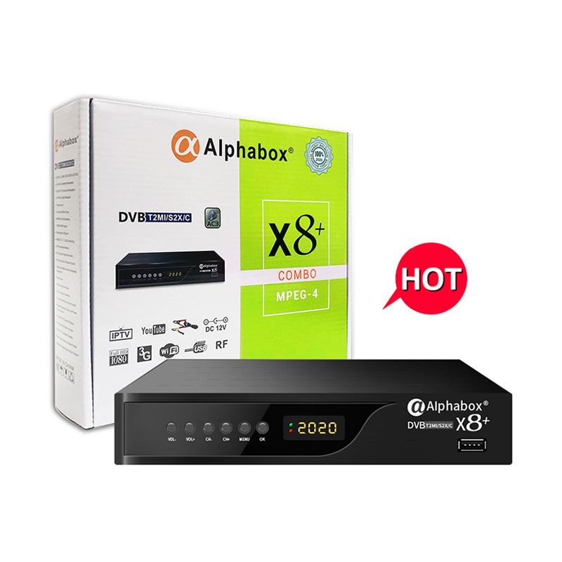 Alphabox X8 mrežni set-top box s razlučivošću 1920x1080, USB, Wi‑Fi, HDMI i AV, 256MB RAM i ugrađenom flash memorijom