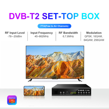 DVB-T2/C set-top kutija s H.264, 1080p, 512MB RAM, ugrađena flash memorija, ECOS OS, USB/HDMI/AV sučelja