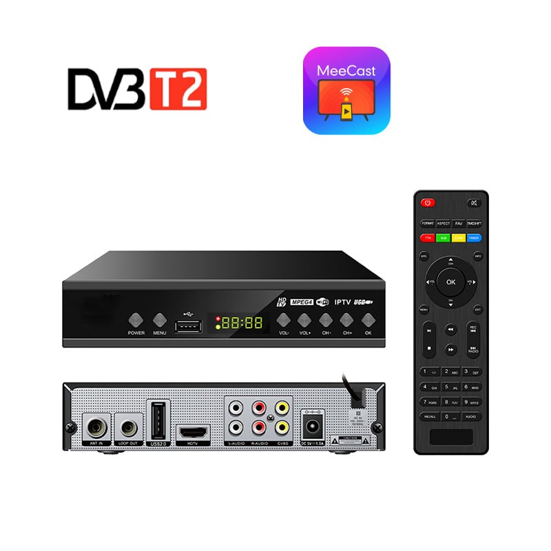 DVB-T2/C set-top kutija s H.264, 1080p, 512MB RAM, ugrađena flash memorija, ECOS OS, USB/HDMI/AV sučelja