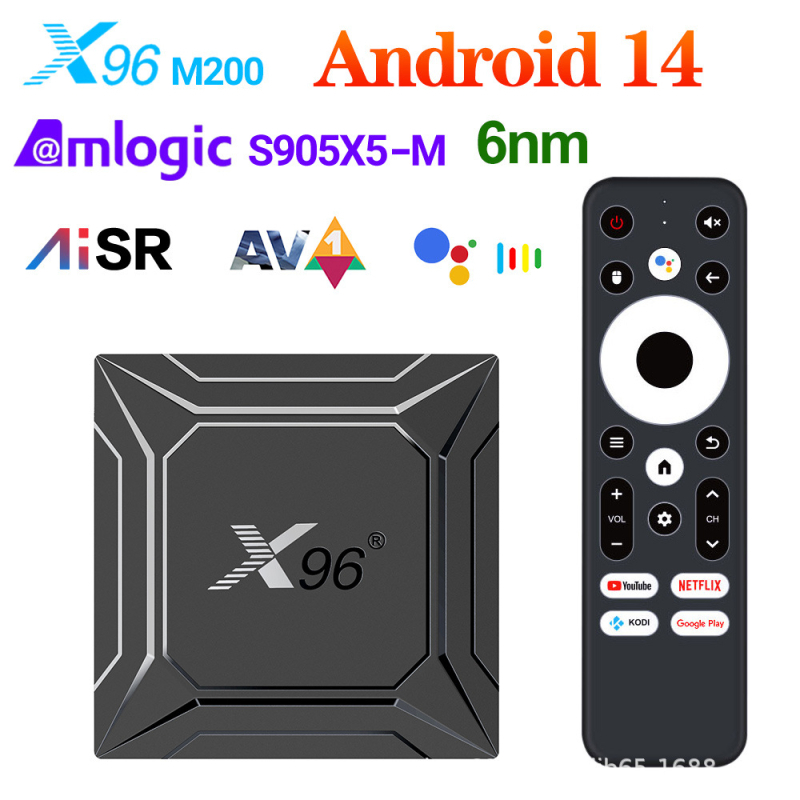 Android TV Box S905X5M Quad-Core, 4GB RAM, Android 14, Dual-Band Wi-Fi, HDMI izlaz 1080p