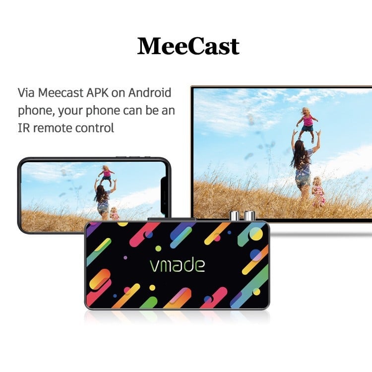 Vmade K-6 4K DVB-T2 set-top box, dvojjadrový procesor, 1 GB RAM, H.265, USB/HDMI/SCART