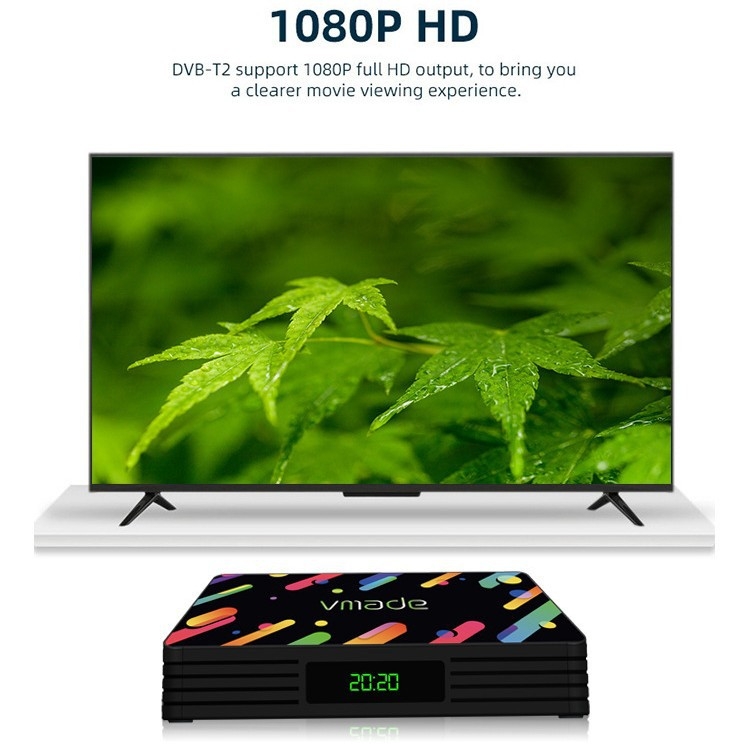 Vmade K-6 4K DVB-T2 set-top box, dvojjadrový procesor, 1 GB RAM, H.265, USB/HDMI/SCART