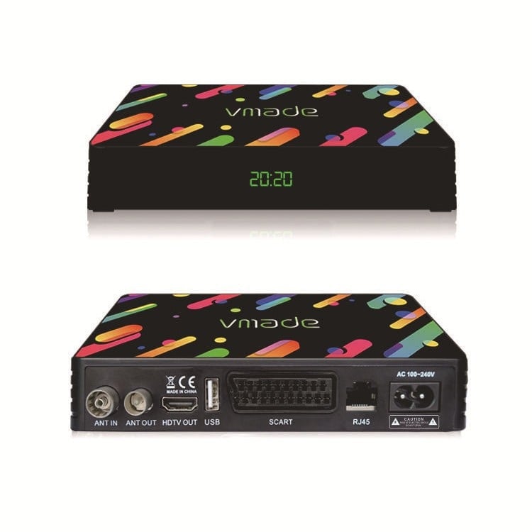 Vmade K-6 4K DVB-T2 set-top box, dvojjadrový procesor, 1 GB RAM, H.265, USB/HDMI/SCART