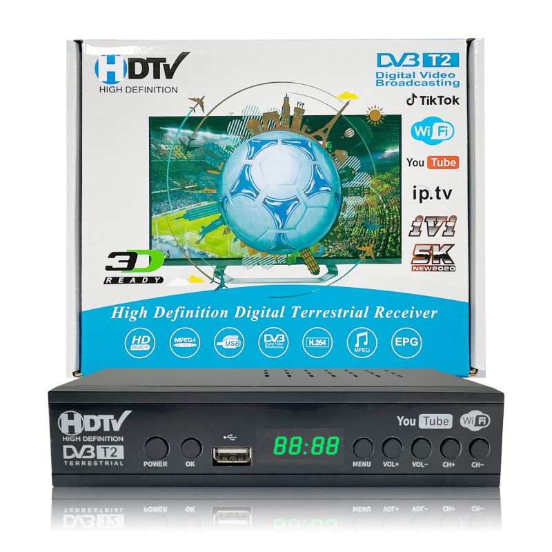 DVB-T2 WiFi Digitalni TV set-top kutija, 1080p, 500GB skladište, USB/HDMI/AV