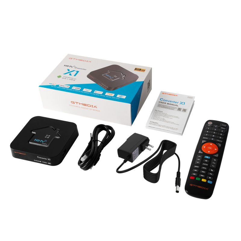 Android box Converter X1 — GTMEDIA, 2GB RAM, USB/HDMI/optičko vlakno, Shenzhen podrijetlo, izdanje 2024