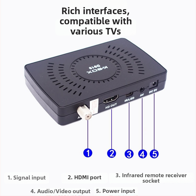 Mini DTMB set-top box Kaiboshi D919 (HDMI, AV; Hmotnosť 0.3)