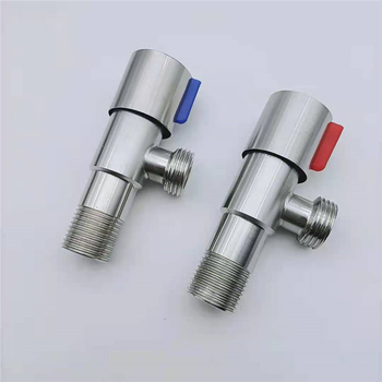 Csiszolt rozsdamentes acélból készült szögletes szelep, háromutas vízvezeték-szelep fürdőszobához és konyhához, 0,7 MPa üzemi nyomás, anyag: 201 rozsdamentes acél