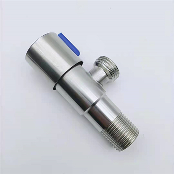 Csiszolt rozsdamentes acélból készült szögletes szelep, háromutas vízvezeték-szelep fürdőszobához és konyhához, 0,7 MPa üzemi nyomás, anyag: 201 rozsdamentes acél