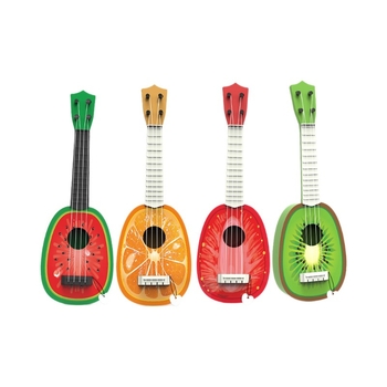 Dječja voćna gitara-ukulele - edukativna plastična igračka za djecu 4-6 godina, kategorija gitara/bas, pakiranje u kutiji, interaktivno učenje