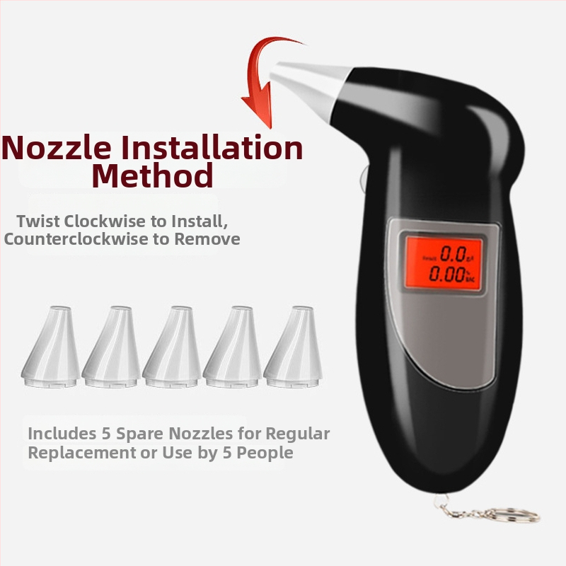 Prenosný automobilový dychový tester s vysokou presnosťou digitálneho displeja, ABS plast, prenosný a do auta, možnosť prispôsobenia