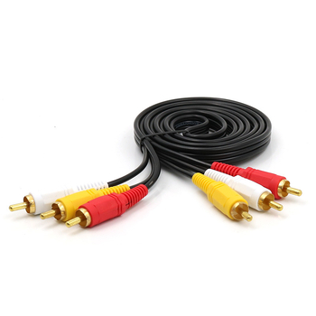 Lotus Line 3-na-3 video/audio kabel, Lin Yun era, bakreni jezgro s zlatom prevlakom, PVC omotač, za povezivanje set-top boxa sa starim TV-em