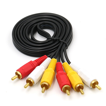 Lotus Line 3-na-3 video/audio kabel, Lin Yun era, bakreni jezgro s zlatom prevlakom, PVC omotač, za povezivanje set-top boxa sa starim TV-em