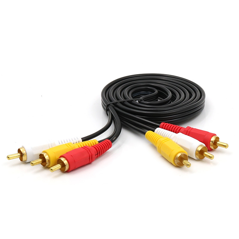 Lotus Line 3-na-3 video/audio kabel, Lin Yun era, bakreni jezgro s zlatom prevlakom, PVC omotač, za povezivanje set-top boxa sa starim TV-em