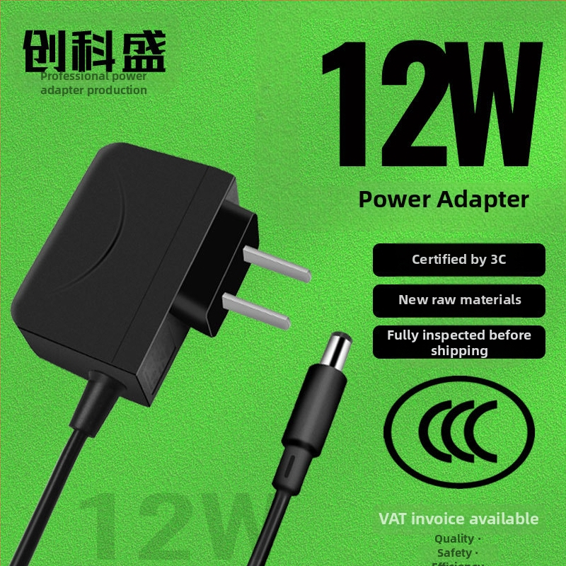 Napájací adaptér 12V1A, 3C certifikovaný, 12W séria 3C pre LED/monitorovanie/set-top box/router, Chuang Kesheng