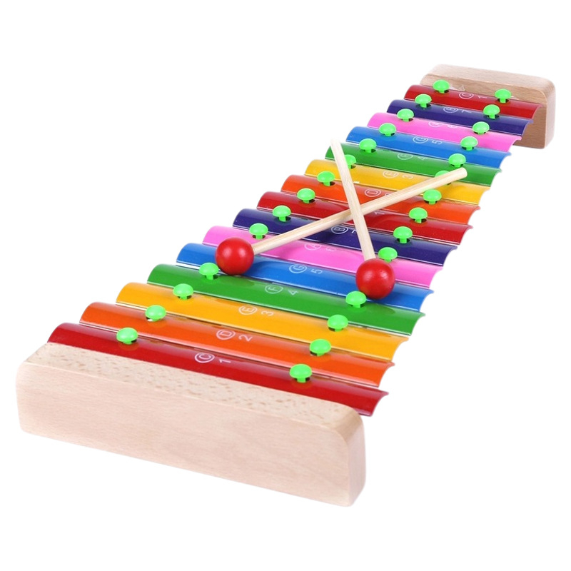 Glockenspiel pentru copii, instrument de percuție manual, 15-ton, oțel inoxidabil