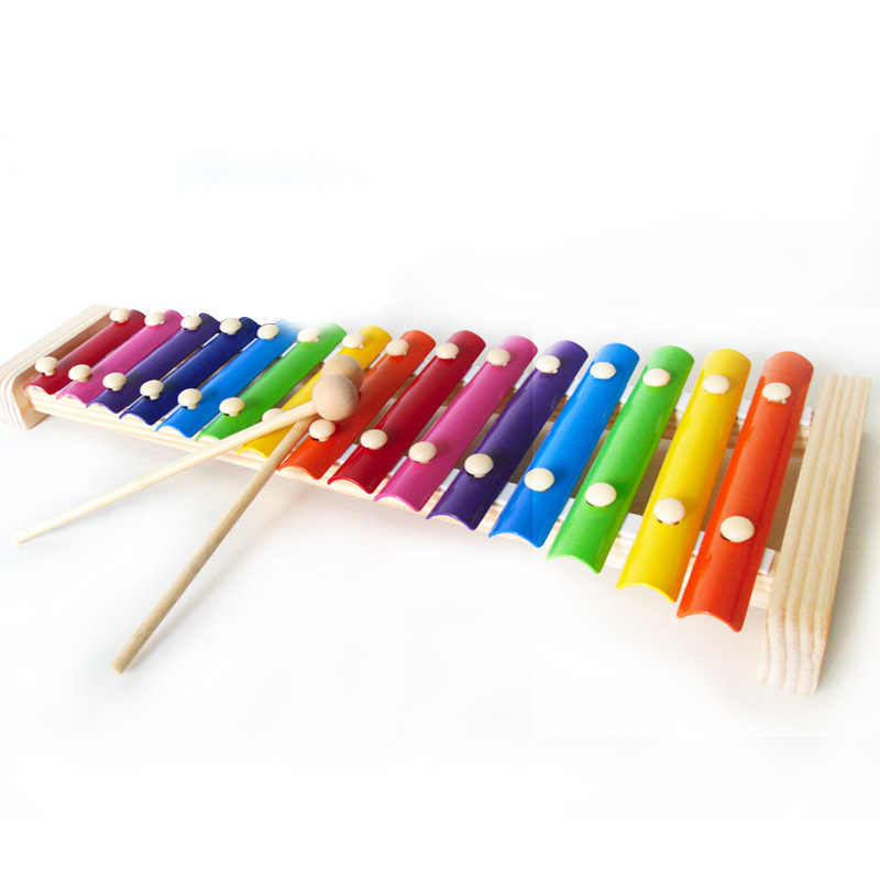 Glockenspiel pentru copii, instrument de percuție manual, 15-ton, oțel inoxidabil