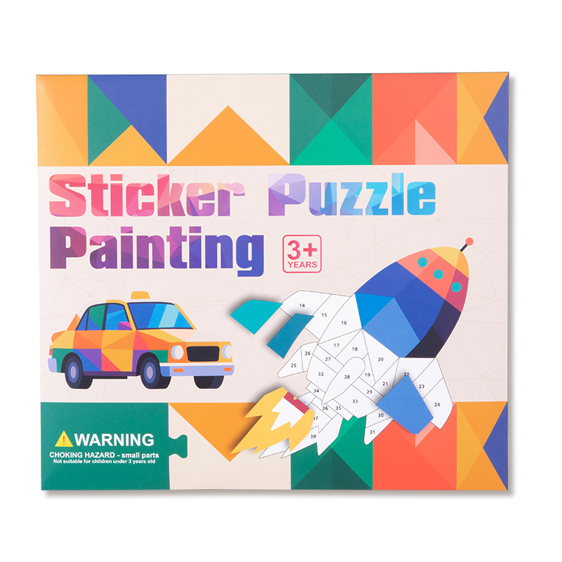 Dječji 3D geometrijski kolažni puzzle – plošni papirnati puzzle, DIY s OEM logom, uzrast 4–6 godina
