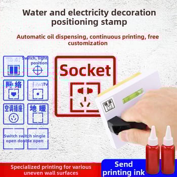 Pozicionáló pecsét elektromos és vízvezetékes aljzatokhoz – téglalap alakú műanyag tintapárna, gyorsan száradó, modell PT02, 180 g