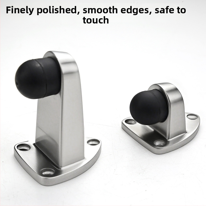 Ajtóstopper 304 rozsdamentes acélból, kefés felület, padlóra szerelés, kézi működtetés, modern egyszerű stílus