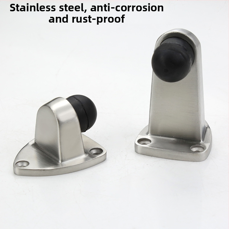 Ajtóstopper 304 rozsdamentes acélból, kefés felület, padlóra szerelés, kézi működtetés, modern egyszerű stílus