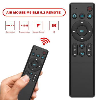 Telecomandă Bluetooth M5 cu învățare IR pentru Android TV Box și TV/proiector
