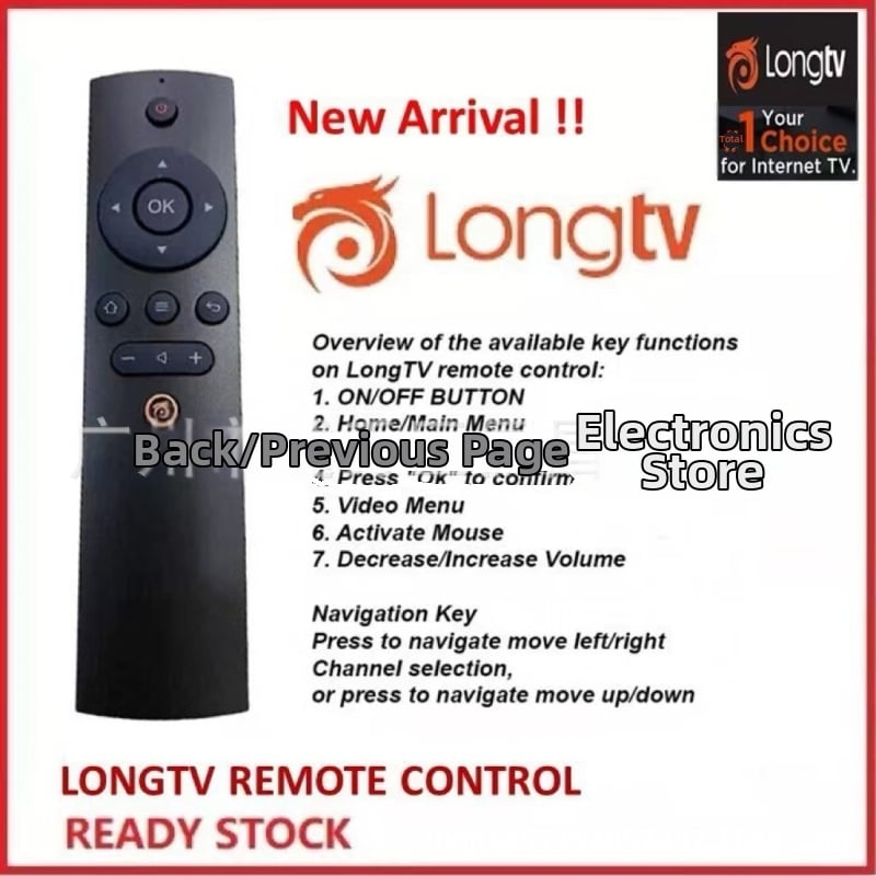 LONG TV Top Box távirányító, Modell LONG TV, Továbbítási távolság 10, Televízióhoz