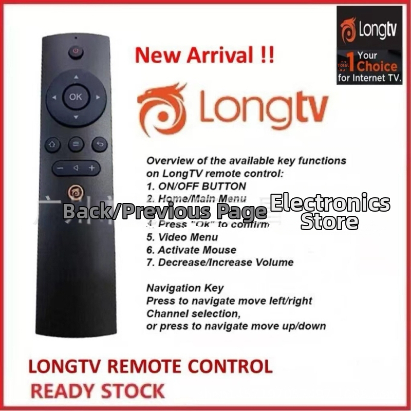 LONG TV Top Box távirányító, Modell LONG TV, Továbbítási távolság 10, Televízióhoz