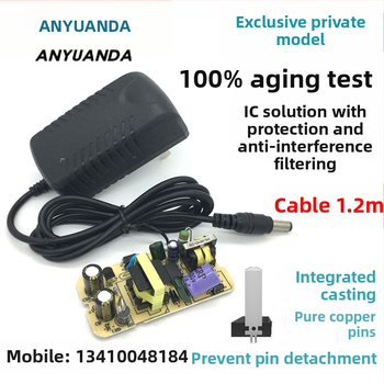 12V 1A PWM prepínané napájanie pre set-top box, router a LED pásik — vstup 110-240V AC, výstup 12V 1A, výkon 12W, šum na výstupe <100 mV, účinnosť 88%