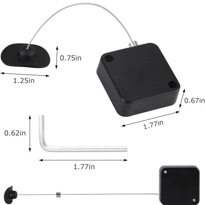 Langzheng Electronics LZ-098 Húzható távirányító tekercs acélsodronnyal, anti-loss zár, asztali kijelzőhöz (Model LZ-098, Hőmérséklet -30–70°C, Páratartalom ≤90%)